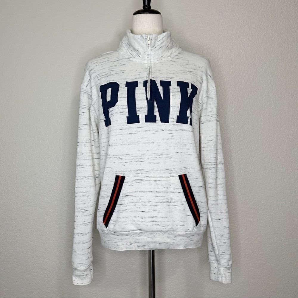 PINK Victoria’s Secret Oatmeal Half Zip Pull Over Sweatshirt